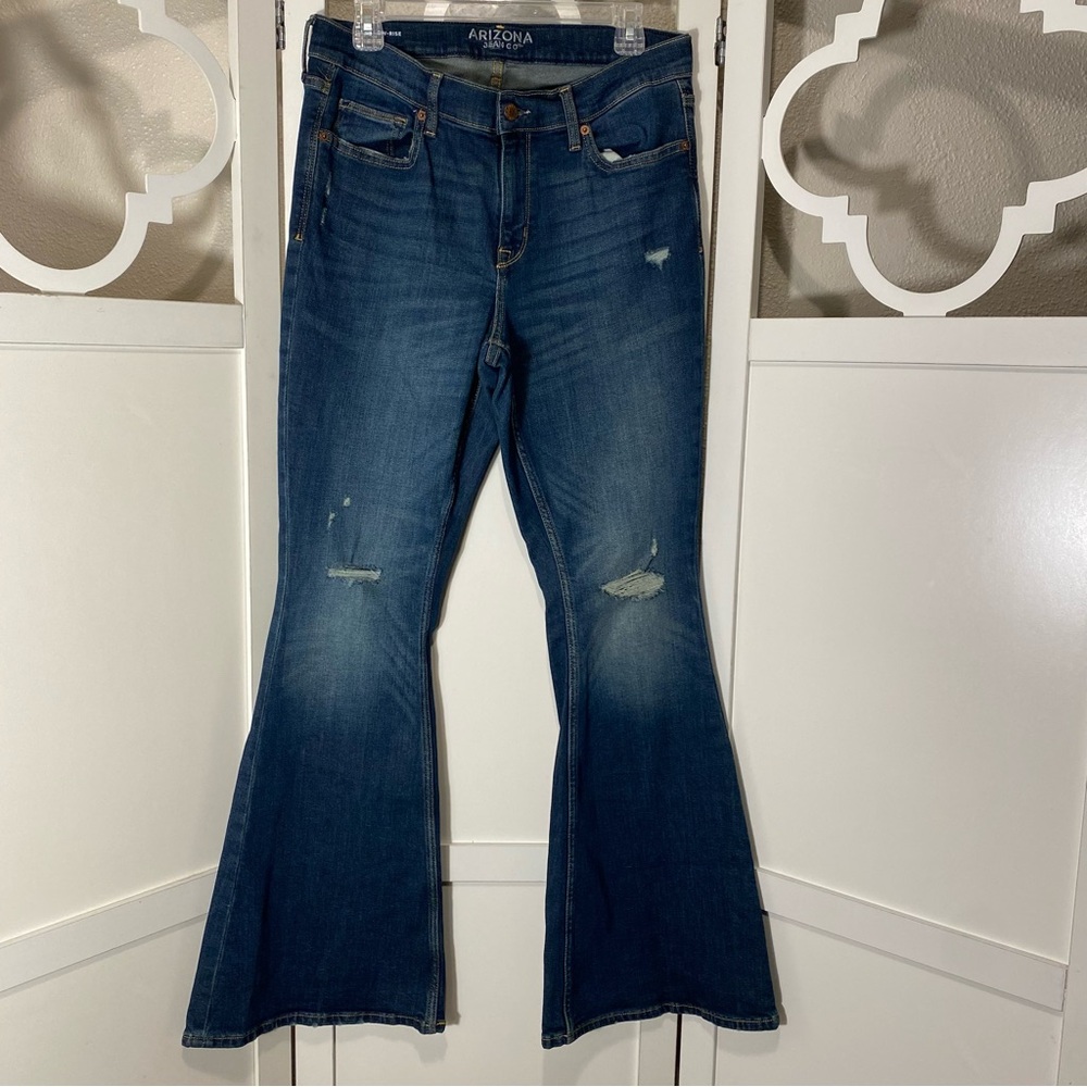 Arizona women’s extreme low rise Y2K flair, Size 10 distressed jeans